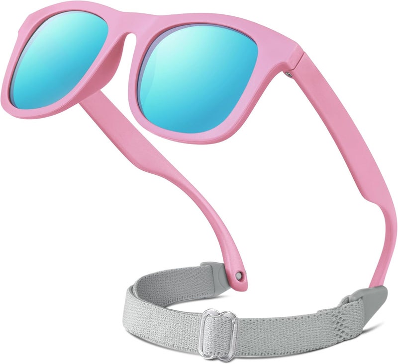 RIVBOS Baby Sunglasses Boys&Girls with Strap UV400 Polarized Flexible for Toddler,Infant and Newborn(0-24month) RBK0231 - Image 1